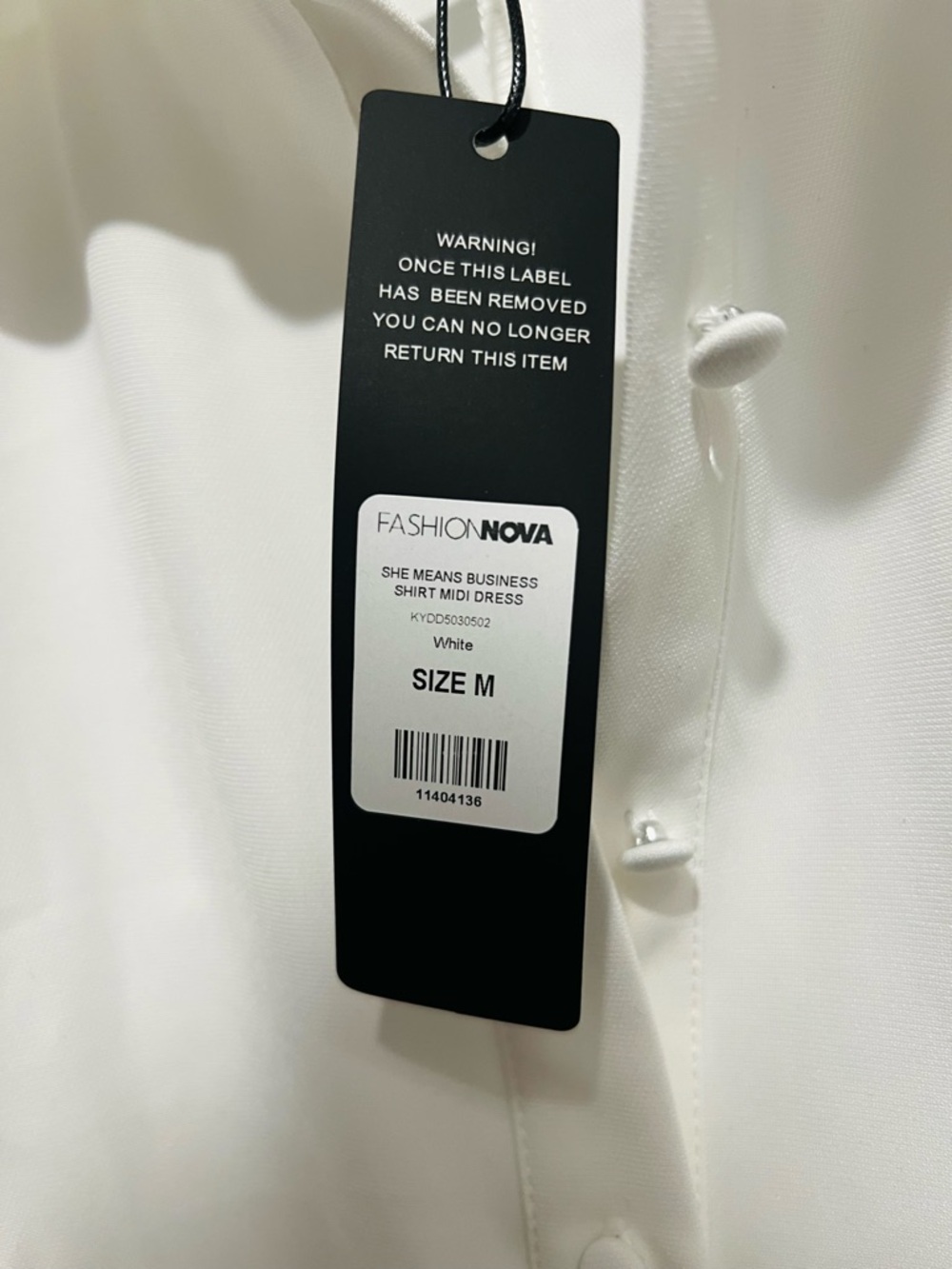 Fashion Nova She Means Business White Shirt Midi Dress - Picture 3 of 4